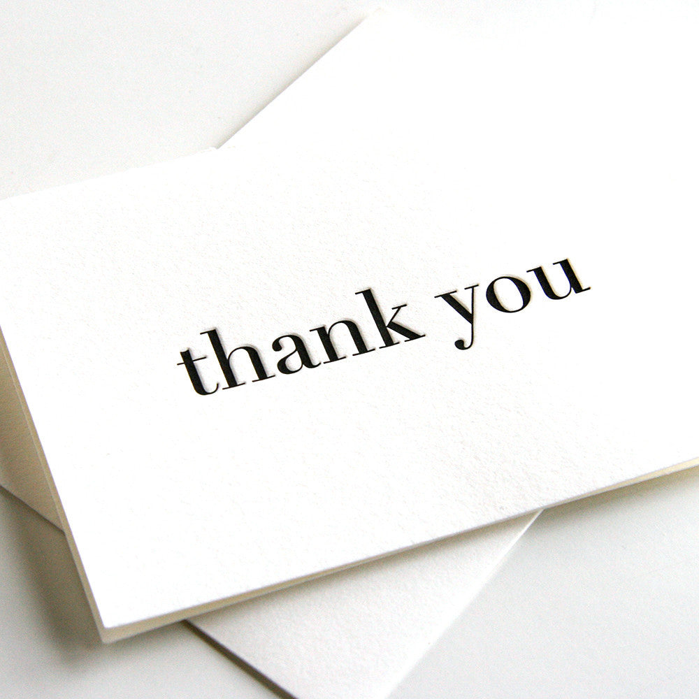 Plain Thanks Black - Steel Petal Press