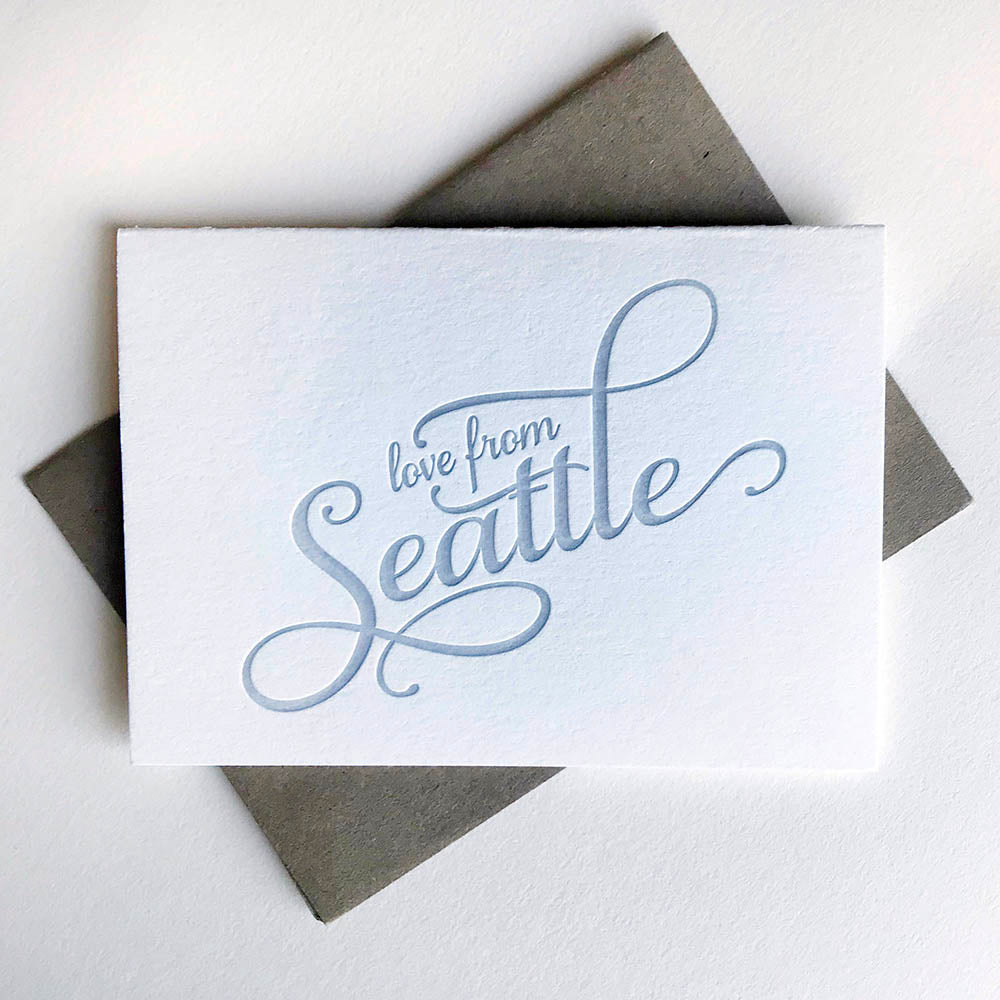 Love from Seattle - Letterpress Regional Greeting Card