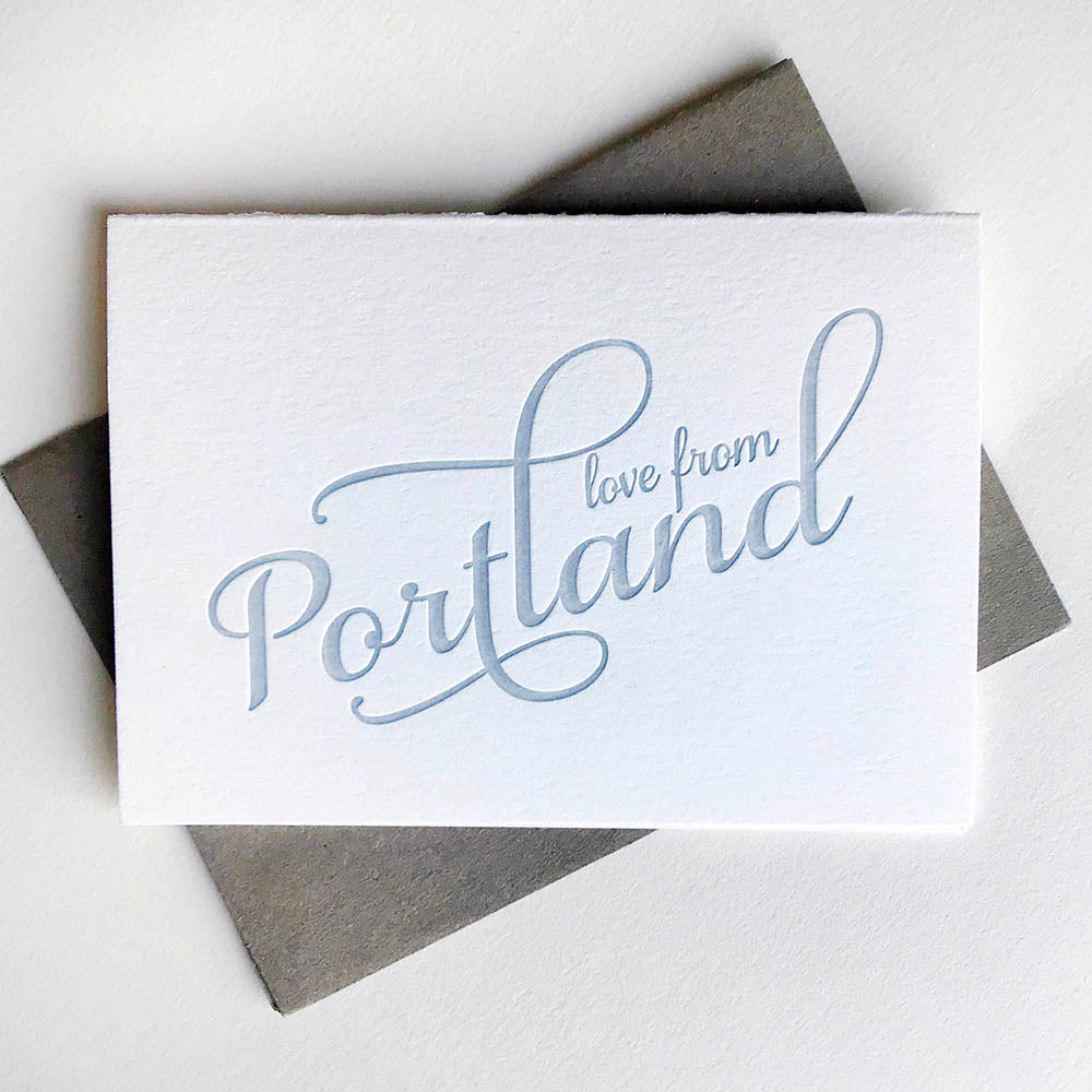 Love from Portland - Letterpress Regional Greeting Card
