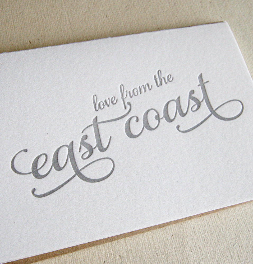 Love from the East Coast - Letterpress Regional Greeting Card