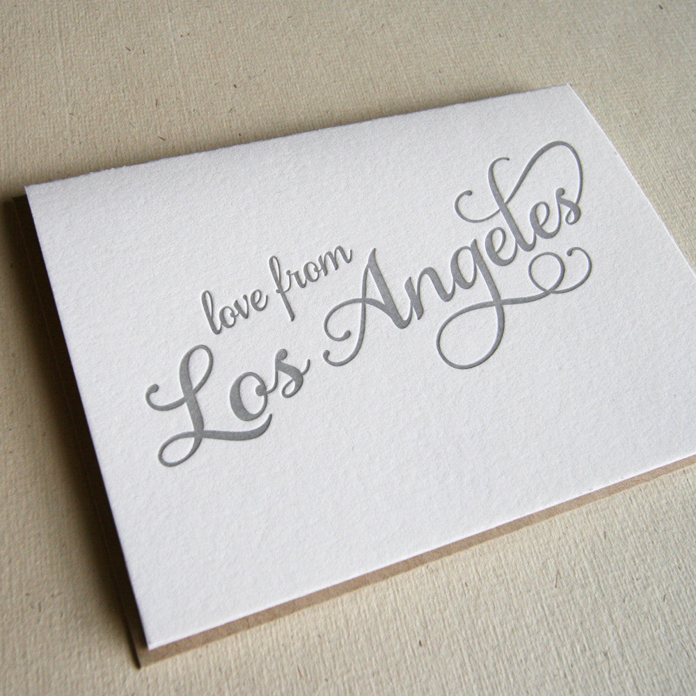 Love from Los Angeles - Letterpress Regional Greeting Card