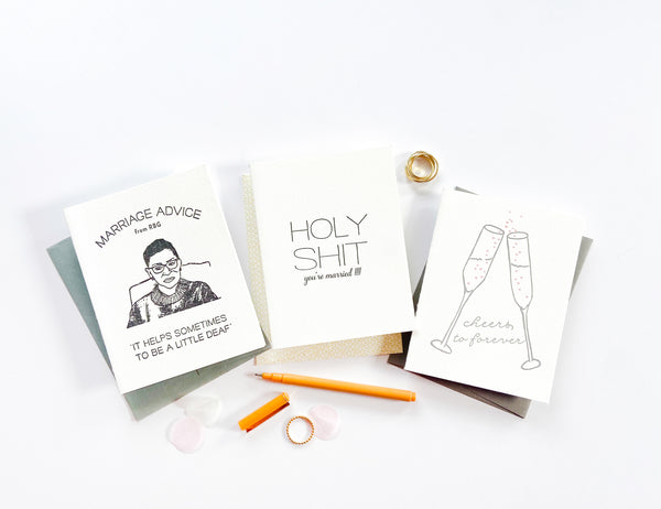 Marriage Advice RBG - Letterpress Wedding Marriage Congrats Card