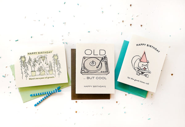Old But Cool - Letterpress Birthday Greeting Card