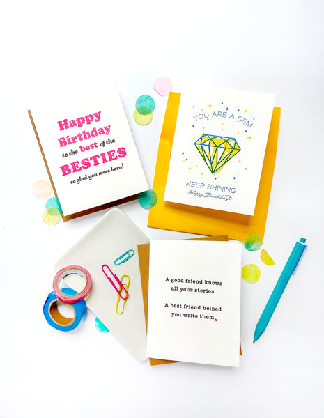Friend Stories - Letterpress Love and Friendship Greeting Card