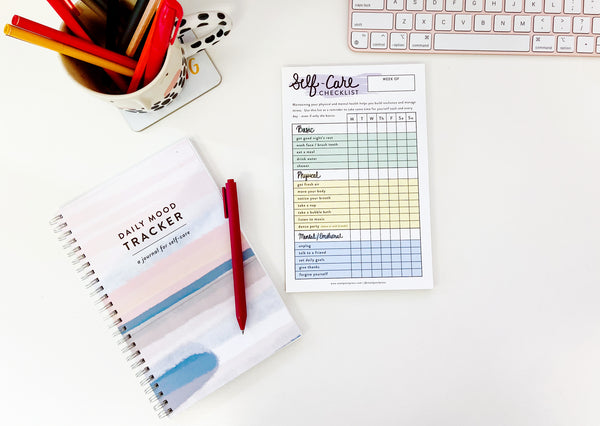 Self Care Checklist Habit Tracker Notepad