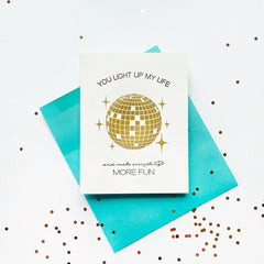 Light Up My Life - Letterpress Love, Friendship and Valentine's Day Greeting Card