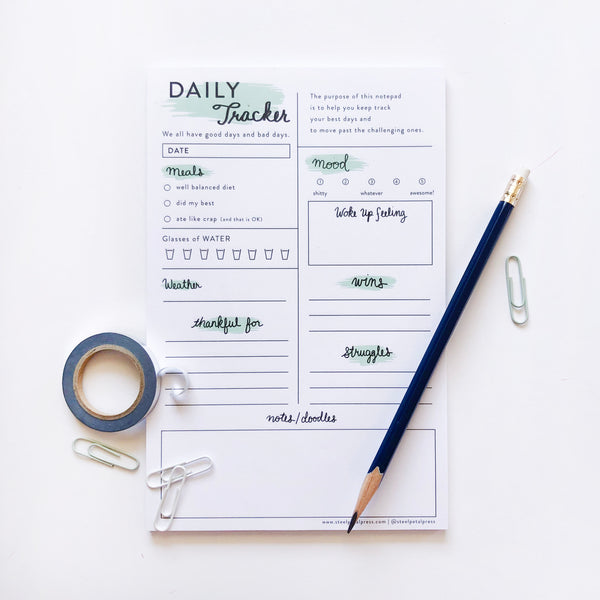 Mint Daily Habit Tracker Notepad