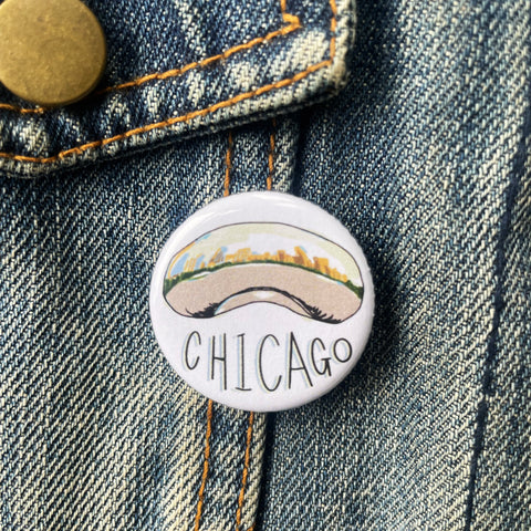 Chicago Bean Round Button