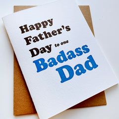 Badass Dad - Letterpress Father's Day Greeting Card