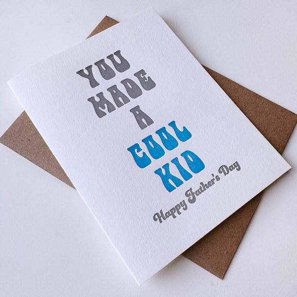 Father's Day Cool Kid - Letterpress Father's Day Card