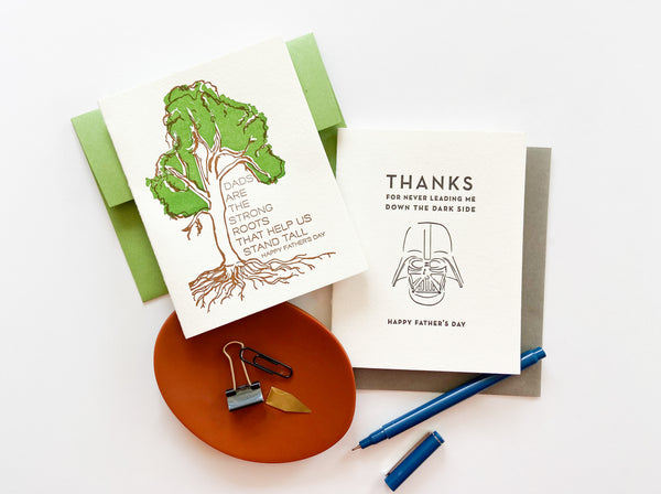 Strong Roots Dad Letterpress Father's Day card