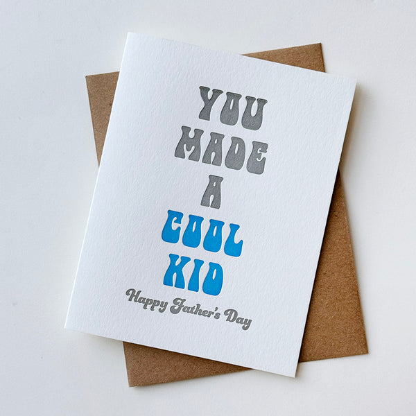 Father's Day Cool Kid - Letterpress Father's Day Card