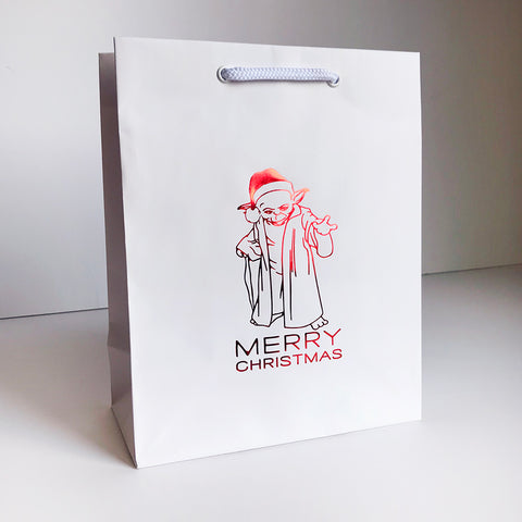 Christmas It Is Gift Bag - Metallic Foil-Stamped Gift Bag