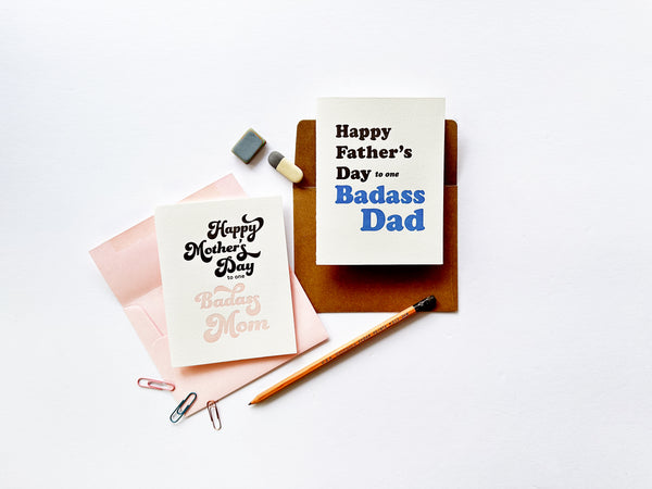 Badass Mom - Letterpress Mother's Day Greeting Card