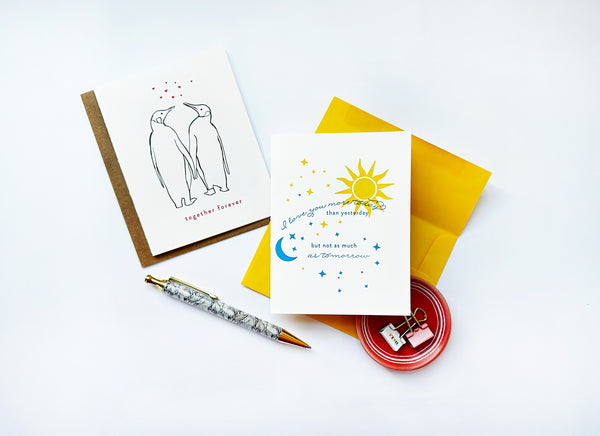 Penguins Forever - Valentine's Love Greeting Card