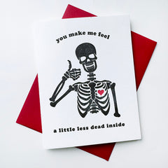 Less Dead Inside - Love, Valentine's Day and Anniversary Letterpress Greeting Card