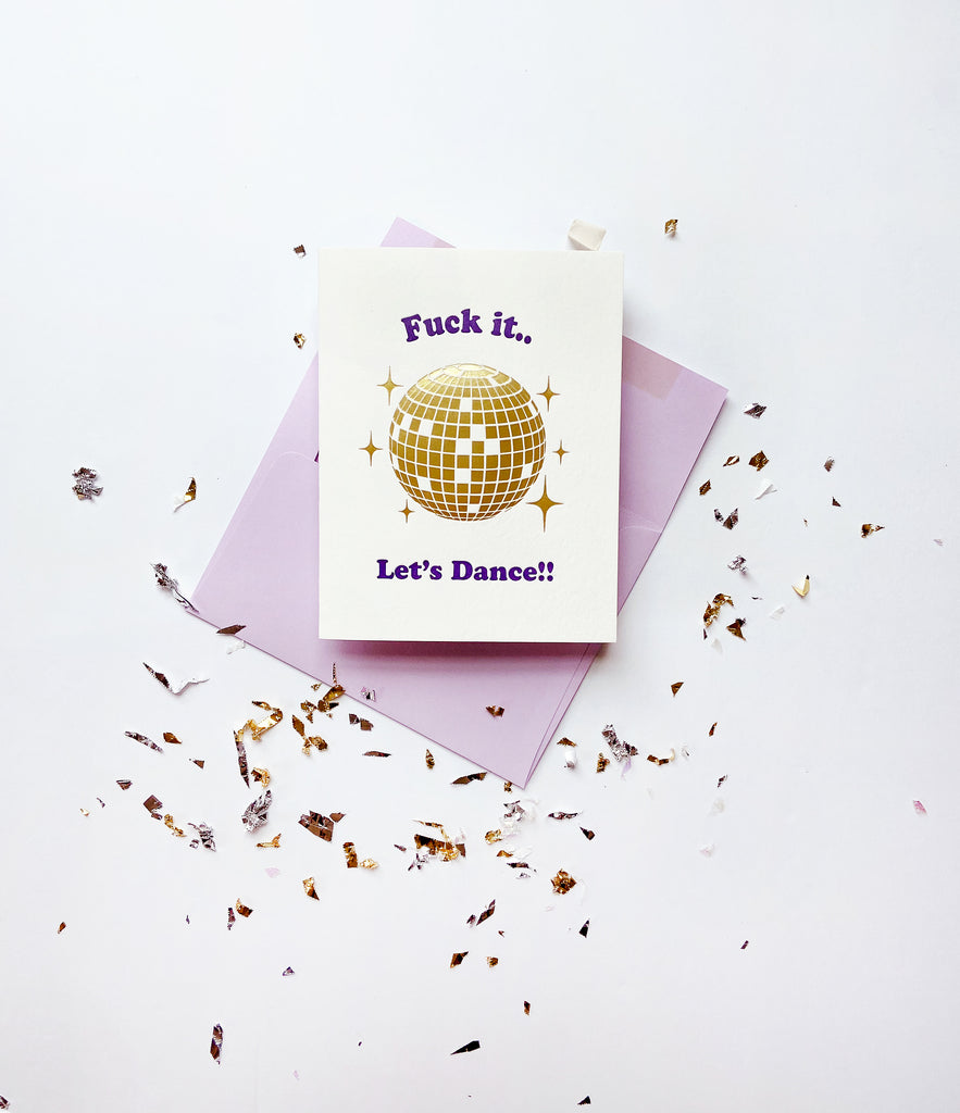 Letterpress Birthday Congrats Celebration card - Let's Dance