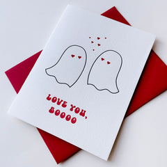 Love You Boo - Love, Valentine's Day and Anniversary Letterpress Greeting Card