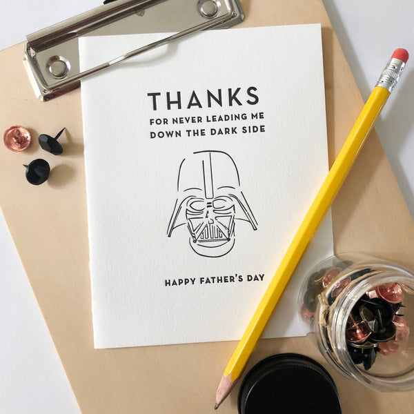 Dark Side - Letterpress Father's Day Greeting Card