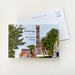 Logan Theater Chicago Postcard