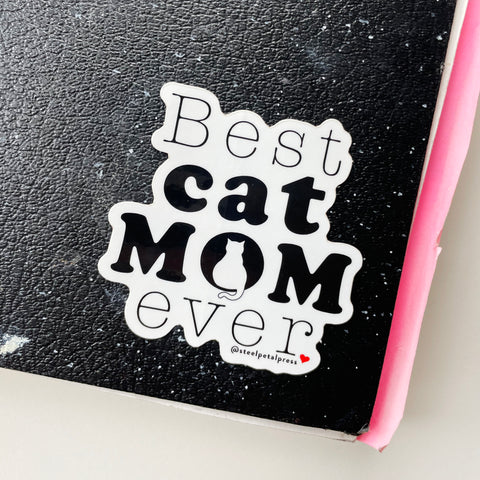 Cat Mom Typographic Sticker