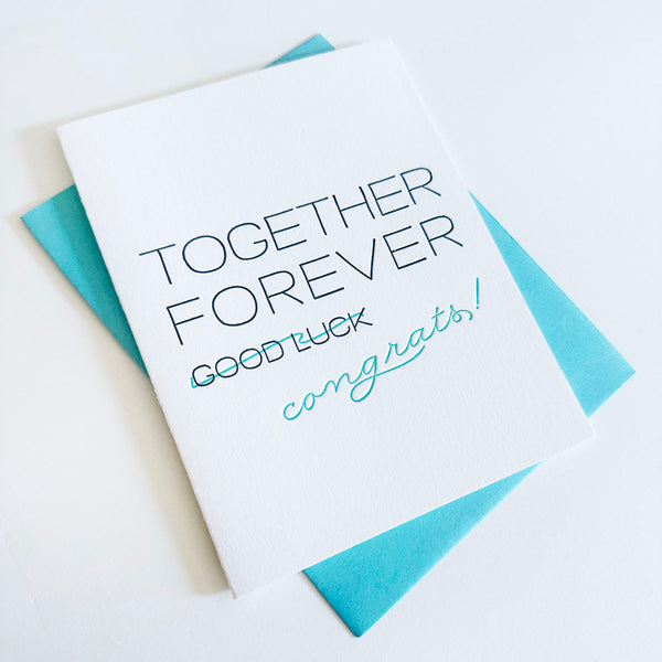 Forever Congrats - Letterpress Wedding Congrats Card