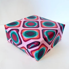 Retro Diamond Wrapping Paper - Roll of 3 Sheets