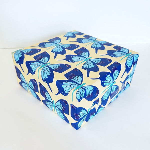 Blue Monarch Wrapping Paper