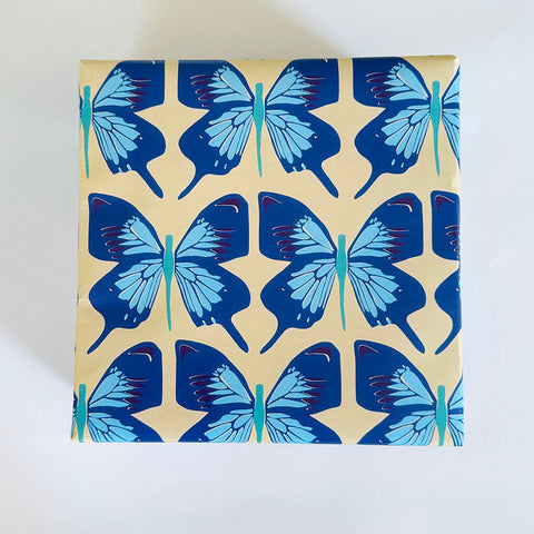 Blue Monarch Wrapping Paper
