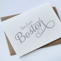 Love from Boston - Letterpress Regional Greeting Card