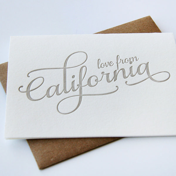 Love from California - Letterpress Regional Greeting Card