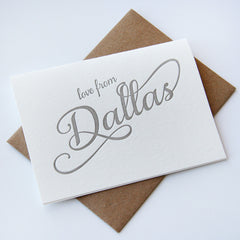 Love from Dallas - Letterpress Regional Greeting Card