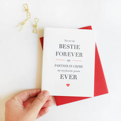 Besties Forever - Letterpress Love, Valentine's and Friendship Greeting Card