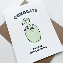 Little Monster - Letterpress Baby Congratulations Card