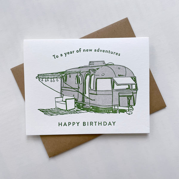 Letterpress birthday card - Year of Adventures Birthday