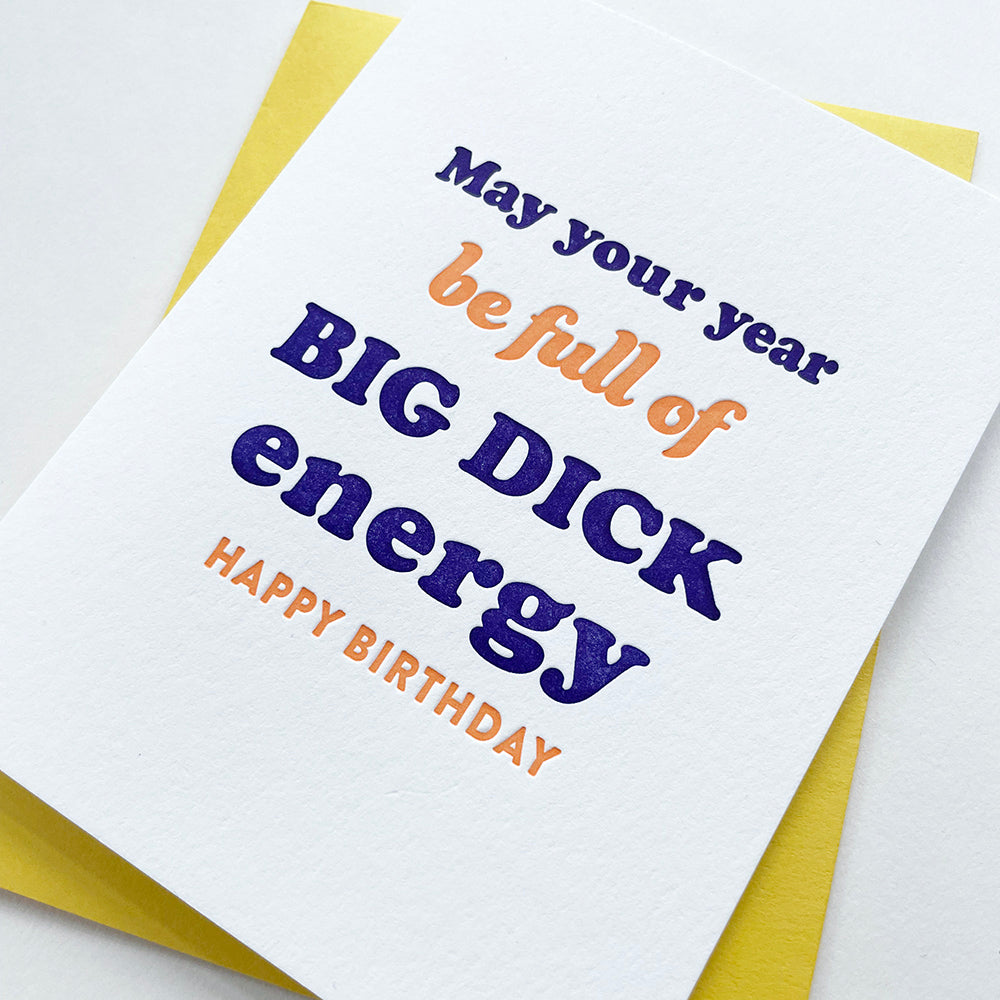 Letterpress Birthday card - Big D Birthday