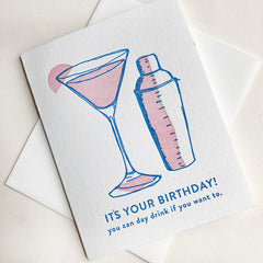 Day Drink Birthday - Letterpress Birthday Greeting Card