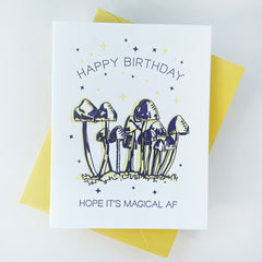 Magical Mushroom Birthday - Letterpress Birthday Greeting Card