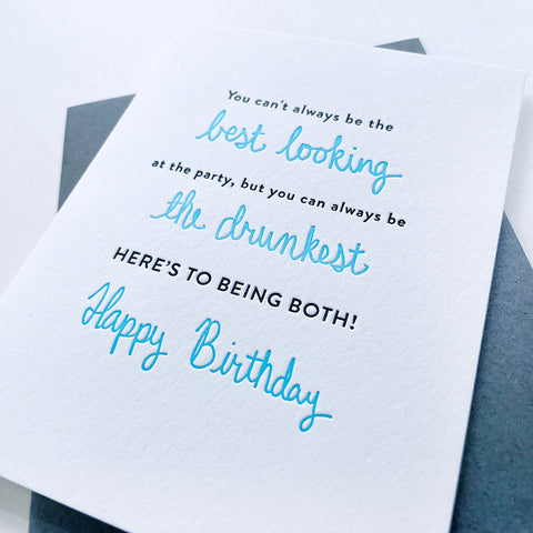 Letterpress Birthday card - Best Looking