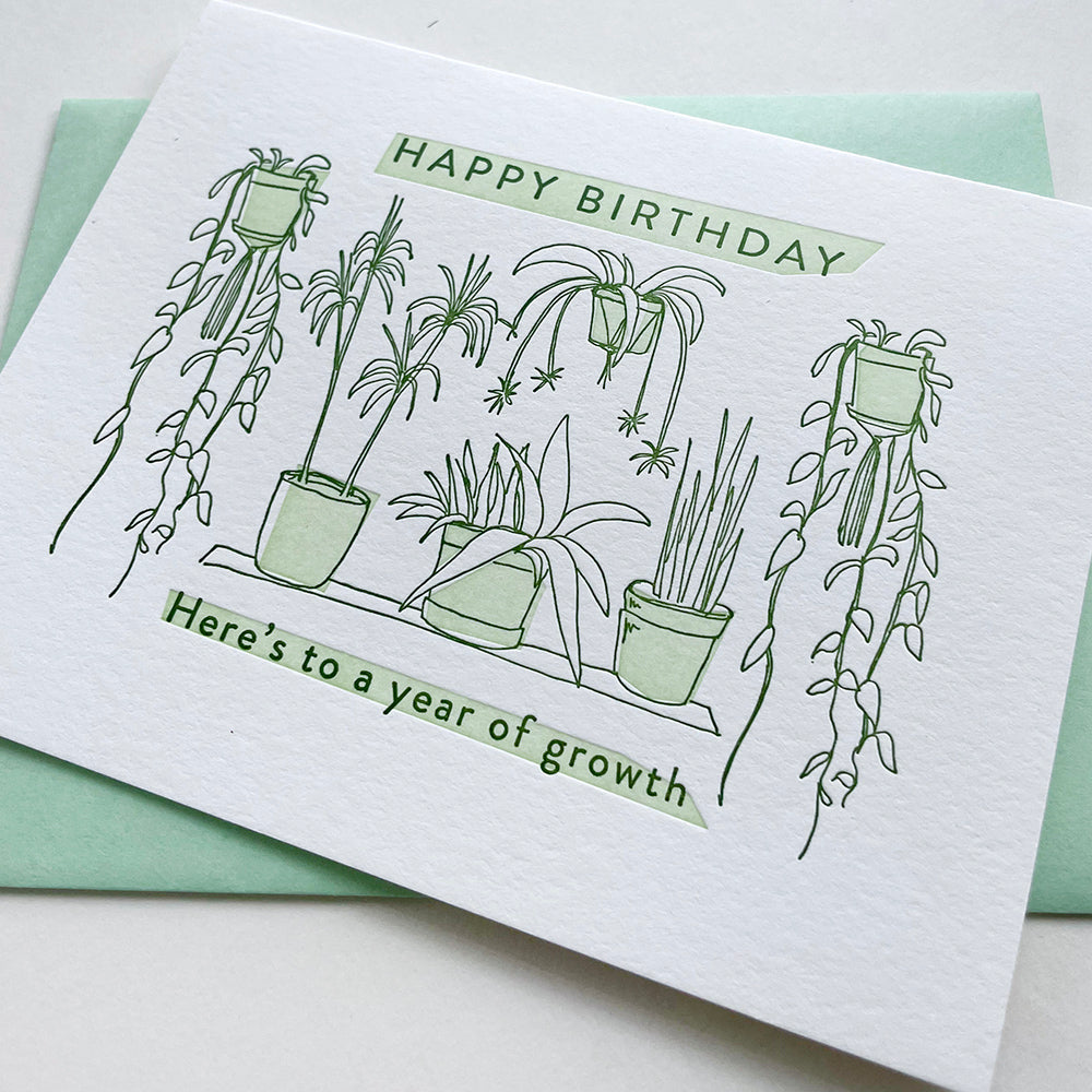 Letterpress birthday card - Year of Growth