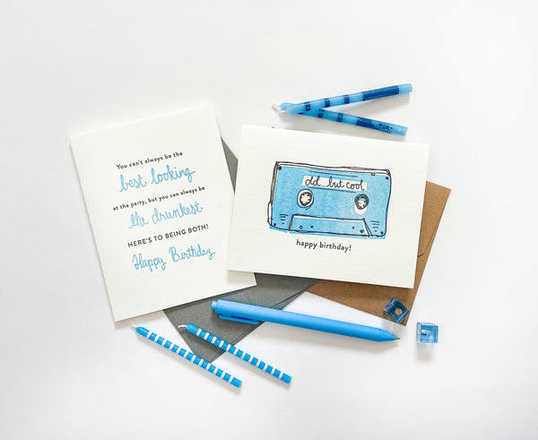 Letterpress Birthday card - Cool Mixtape Birthday