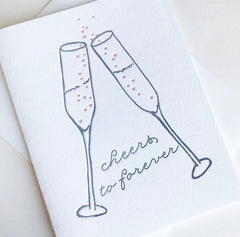 Cheers To Forever - Wedding Marriage Congrats Greeting Card