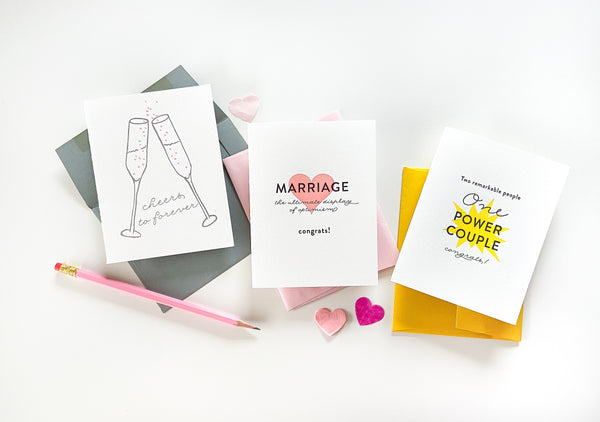 Letterpress wedding card - Optimism