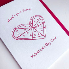 Cheesy Valentines Day - Letterpress Valentine's Day Card
