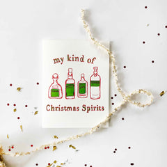 Christmas Spirits - Funny Letterpress Holiday Christmas Card