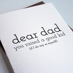 Dad Kid - Letterpress Father's Day Greeting Card