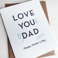 Dad Jokes - Letterpress Father's Day Greeting Card