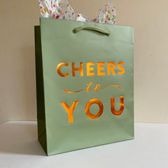 Cheers to You Gift Bag - Metallic Foil-Stamped Gift Bag