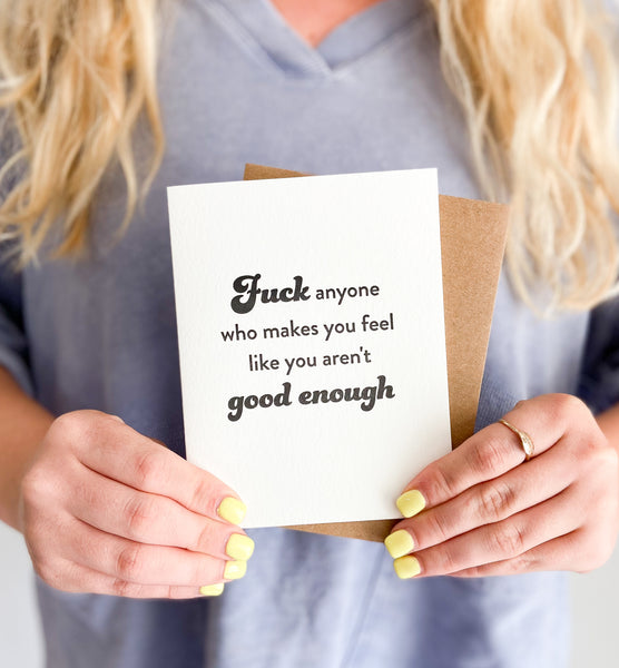 Letterpress encouragement card - Good Enough