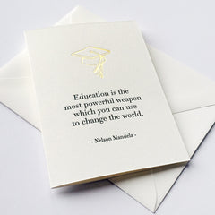 Change The World Grad - Letterpress Graduation Congrats Card